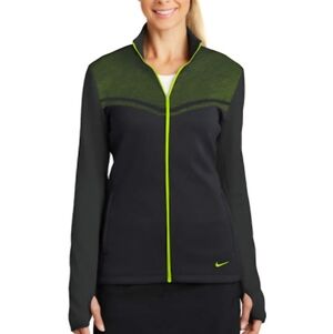 203B. Nike Golf Dri-Fit Black & Green Thermal Jacket - Size Medium